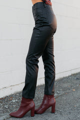 Hank Faux Leather Kancan Skinny Fit Pants (Black)