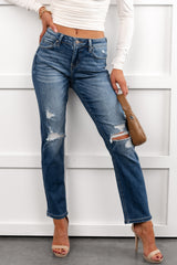 Santos Distressed Mica Denim Crop Jeans (Ethelmary)