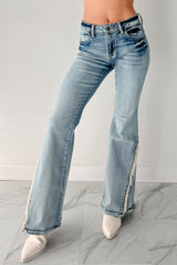 Estella Mid Rise Cello Flare Jeans (Tinted Light)