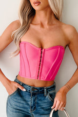 Pretty Please Strapless Corset Top (Hot Pink)
