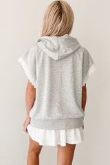 Cuddle Weather Short Sleeve Hoodie (Heather Grey)