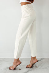 Bella Cropped Wide Leg Mica Denim Jeans (White Chocolate)