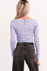 Main Character Era Layered Ribbed Knit Top (Lavender)