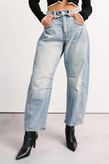 Colette Mid Rise Barrel Cello Jeans (Vintage Medium)