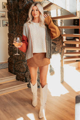 Gave It All Faux Suede Mini Skort (Camel)