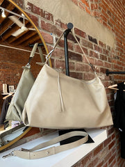 Palmer Beige Leather Shoulder Bag
