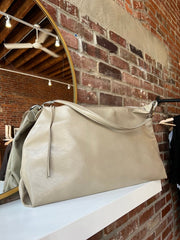 Palmer Beige Leather Shoulder Bag