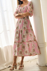 Peony Floral Printed Midi Dress *S-3XL*
