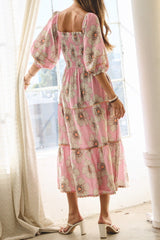 Peony Floral Printed Midi Dress *S-3XL*