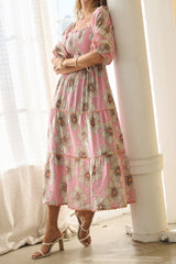 Peony Floral Printed Midi Dress *S-3XL*