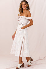 Matisse Off-Shoulder Placket Dress Blush Pattern