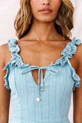 Elah Frilly Mini Dress Sage