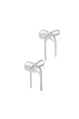 Cari Bow Tie Statement Earring - Silver